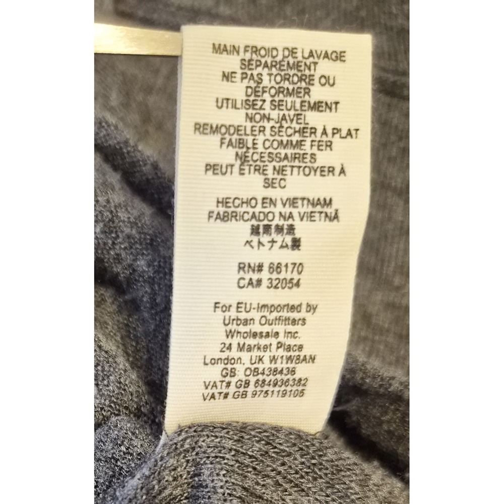 We The Free People Miss Rose Surplice Wrap Top Dark Grey Size Small Oversized - Picture 8 of 8